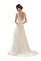 Low Back Ivory A-Line V-Neck Sweep Train Wedding Dress Bolton