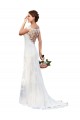White Sheath Illusion Neck Chapel Train Sexy Wedding Dress Bolton