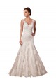 Ivory Mermaid V-Neck Chapel Train Bridal Wedding Dress Bolton