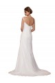 Ivory Sheath V-Neck Sleeveless Chapel Train Wedding Dress Bolton