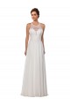Ivory Sheath Illusion Neck Sleeveless Chapel Train Wedding Dress Bolton