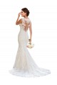White Mermaid V-Neck Chapel Train Wedding Dress Bolton