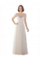 Ivory & Champagne A-Line Illusion Neck Sweep Train Boho Wedding Dress Bolton
