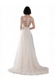 Ivory & Champagne A-Line Illusion Neck Sweep Train Boho Wedding Dress Bolton