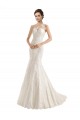 Ivory Mermaid Illusion Neck Chapel Train Wedding Dress Bolton