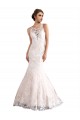 Ivory & Champagne Mermaid Illusion Neck Cathedral Train Wedding Dress Bolton