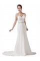 White Sheath Sweetheart Chapel Train Beach Wedding Dress Bolton