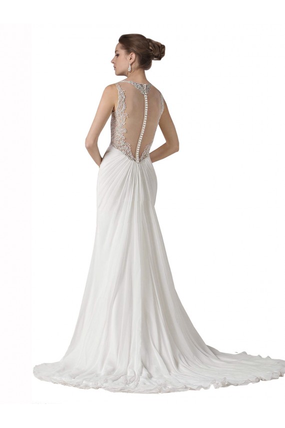 White Sheath Sweetheart Chapel Train Beach Wedding Dress Bolton