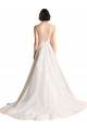 Ivory A-Line Illusion Neck Sleeveless Chapel Train Wedding Dress Bolton