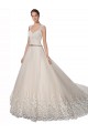 Ivory & Champagne A-Line Sweetheart Chapel Train Wedding Dress Bolton