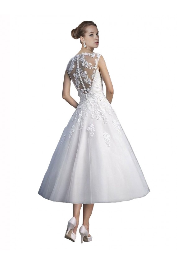 Ivory A-Line Sweetheart Tea Length Beach Wedding Dress Bolton