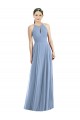 Dusty Blue A-Line Halter Neck Long Semi Formal Evening Dress / Bridesmaid Dress Bolton