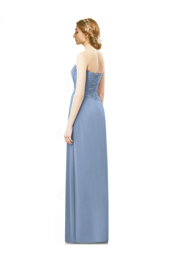 Dusty Blue A-Line Strapless Long Formal Dresses / Bridesmaid Dresses Bolton