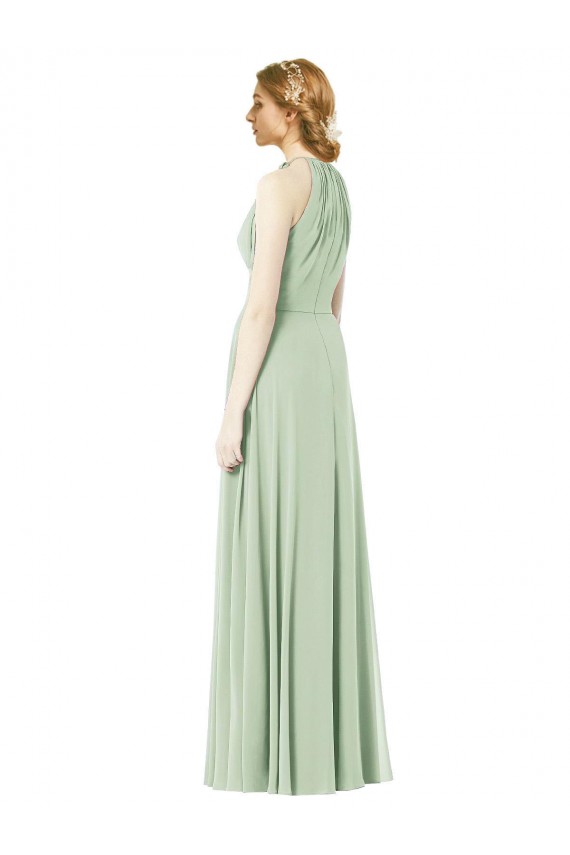Emerald Green A-Line Halter Neck Long Bridesmaid Dress Bolton