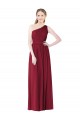 Burgundy A-Line One Shoulder Long Bridesmaid Gown Bolton