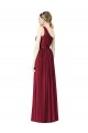 Burgundy A-Line One Shoulder Long Bridesmaid Gown Bolton