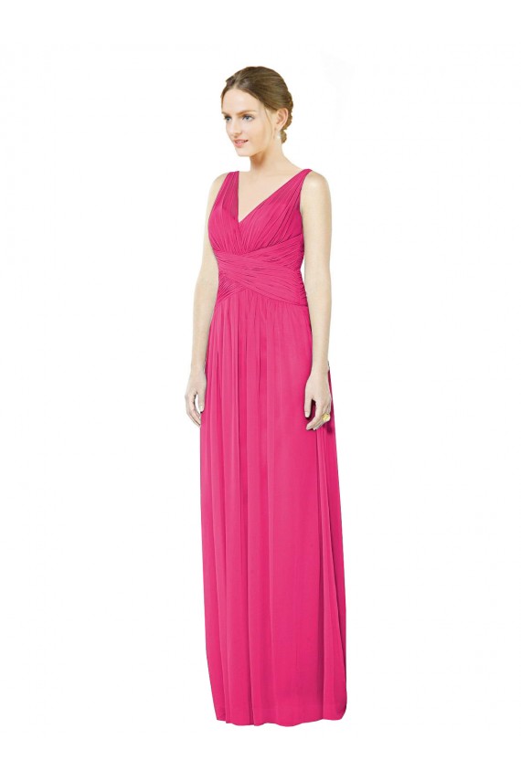 V-Back Azalea A-Line V-Neck Long Bridesmaid Dress Bolton