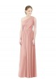 Bliss Pink A-Line One Shoulder Long Bridesmaid Dress Bolton