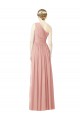 Bliss Pink A-Line One Shoulder Long Bridesmaid Dress Bolton