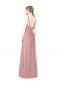 Dusty Pink A-Line High Neck Long Bridesmaid Dress Bolton