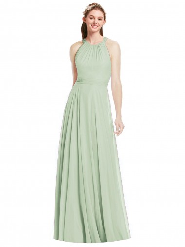 Sage A-Line Halter Neck Long Bridesmaid Dress / Evening Dress Bolton