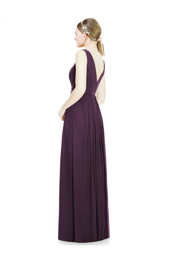 Grape A-Line V-Neck Long Bridesmaid Dress / Evening Dress Bolton