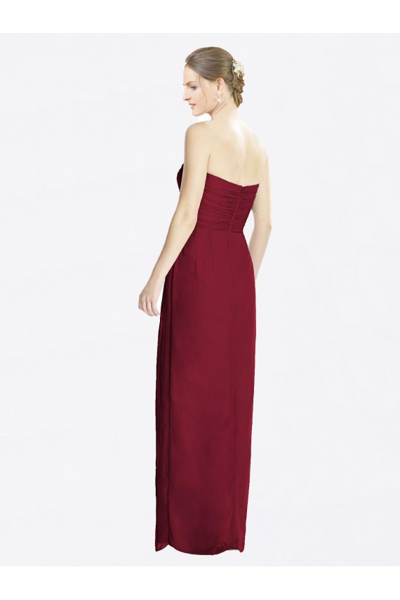 Burgundy Sheath Sweetheart Long Bridesmaid Dress Bolton