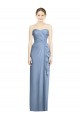Dusty Blue Sheath Strapless Long Bridesmaid Dress Bolton