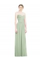 Open Back Sage A-Line Strapless Long Bridesmaid Dress Bolton