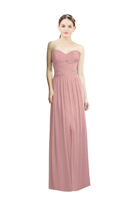 Dusty Pink A-Line Strapless Long Bridesmaid Dress / Evening Dress Bolton
