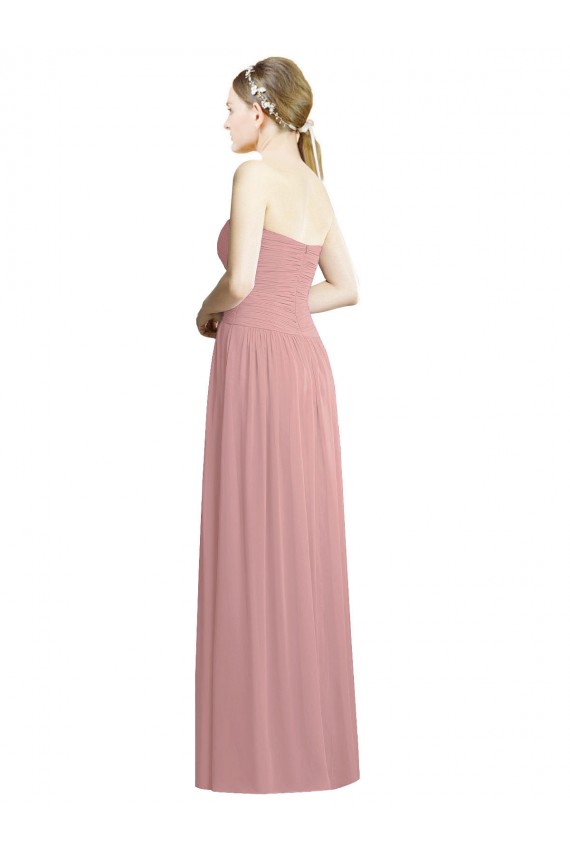 Dusty Pink A-Line Strapless Long Bridesmaid Dress / Evening Dress Bolton
