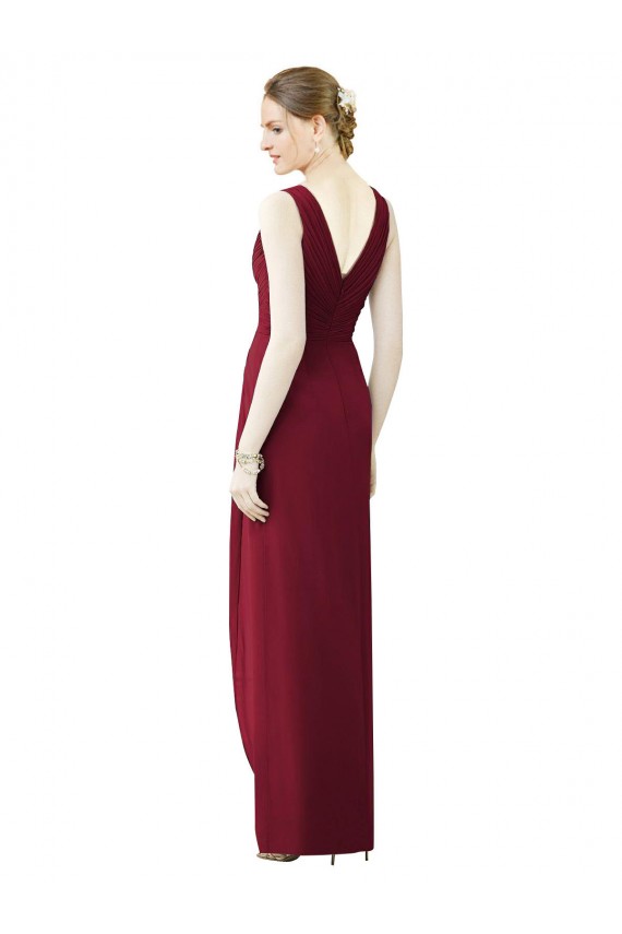 V-Back Frost Sheath V-Neck Long Bridesmaid Dress / Evening Dress Bolton