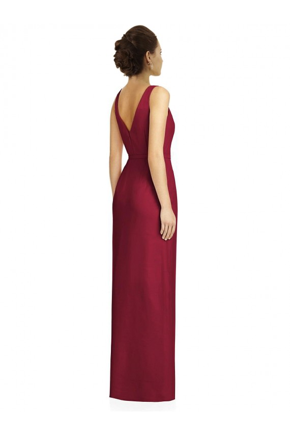 V-Back Frost Sheath V-Neck Long Bridesmaid Dress Bolton