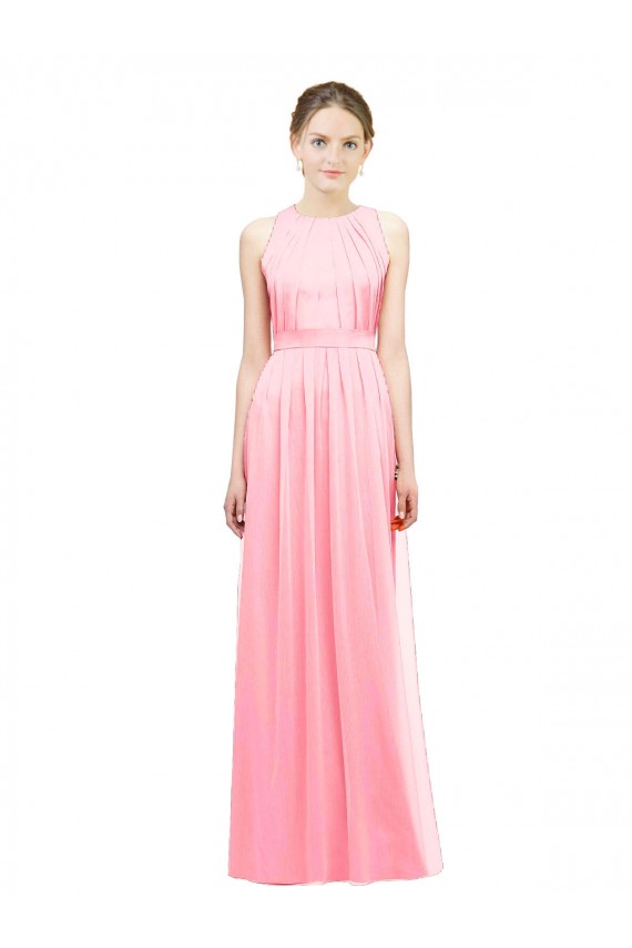 Salmon A-Line Halter Neck Long Bridesmaid Dress Bolton