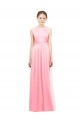 Salmon A-Line Halter Neck Long Bridesmaid Dress Bolton
