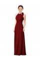 Burgundy Sheath Halter Neck Long Bridesmaid Dress Bolton