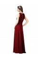 Burgundy Sheath Halter Neck Long Bridesmaid Dress Bolton