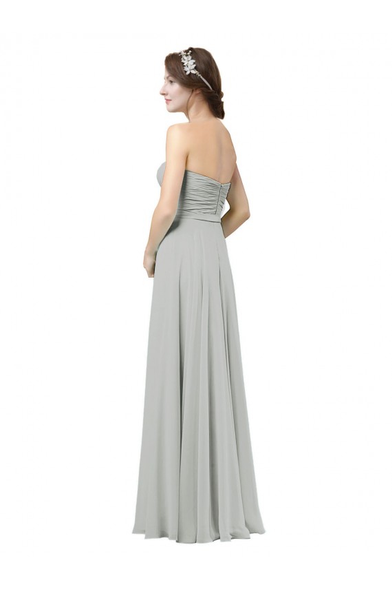 Silver A-Line Sweetheart Long Bridesmaid Dresses Bolton