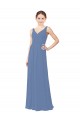 Windsor Blue Sheath V-Neck Long Bridal Party Dress Bolton