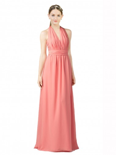 Watermelon A-Line Sweetheart Long Bridesmaid Dress Bolton