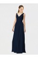 Dark Navy A-Line V-Neck Long Bridesmaid Dresses / Formal Dresses Bolton
