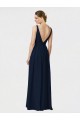 Dark Navy A-Line V-Neck Long Bridesmaid Dresses / Formal Dresses Bolton