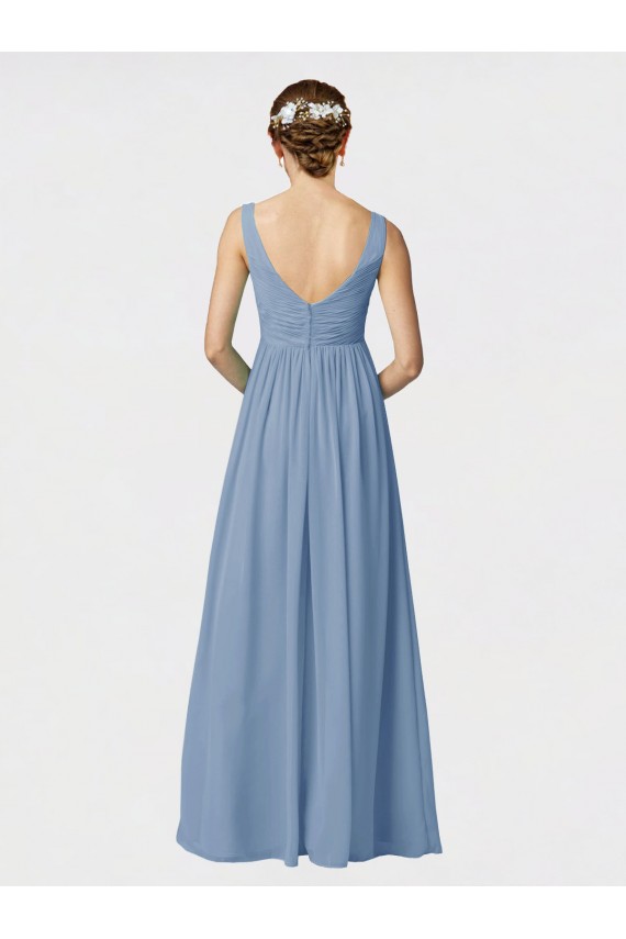 Dusty Blue A-Line Sweetheart Long Bridesmaid Gown Bolton