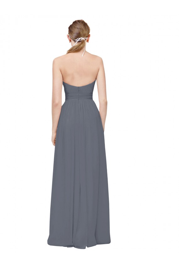 Slate Grey A-Line Sweetheart Long Bridesmaid Dress Bolton