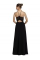 Keyhole Back Black A-Line Halter Neck Long Bridesmaid Gown Bolton