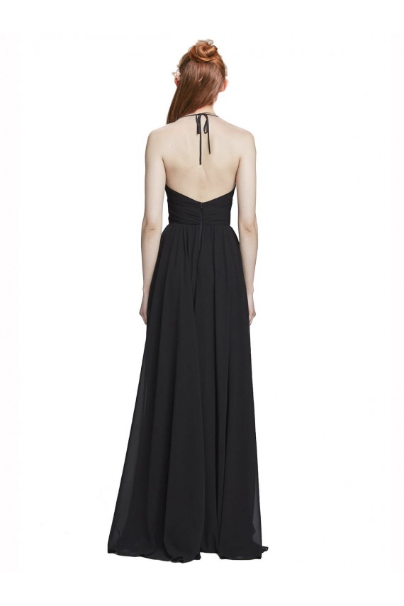 Dark Navy A-Line V-Neck Sleeveless Long Formal Dress / Bridesmaid Dress Bolton