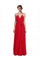 Red A-Line V-Neck Long Bridesmaid Dress Bolton