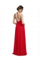 Red A-Line V-Neck Long Bridesmaid Dress Bolton