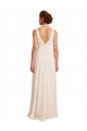 V-Back Cream Pink A-Line High Neck Long Bridesmaid Dress / Evening Dress Bolton