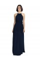 Dark Navy A-Line High Neck Long Evening Gowns / Bridesmaid Dresses Bolton